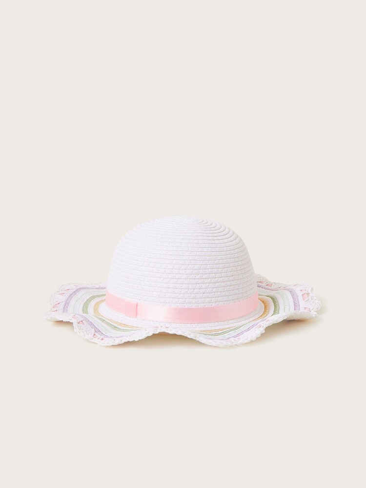 Monsoon White Patsy Stripe Floppy Hat - Image 1 of 2