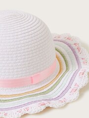 Monsoon White Patsy Stripe Floppy Hat - Image 2 of 2