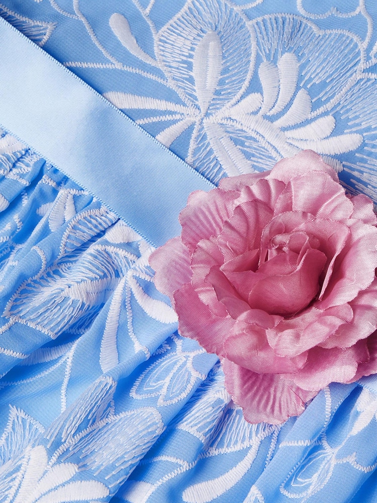 Monsoon Blue Mallory Embroidered Dress - Image 3 of 3