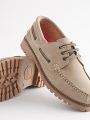 Stone Cream Classic 3 Eye Boat Shoes - Image 4 of 6