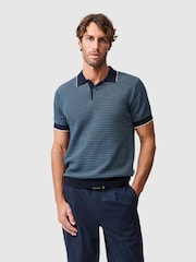 Rodd & Gunn Blue Oyster Island Knit Polo Shirt - Image 1 of 5