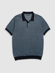 Rodd & Gunn Blue Oyster Island Knit Polo Shirt - Image 4 of 5