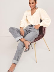 Grey Boyfriend Fit Jeans - Image 1 of 11