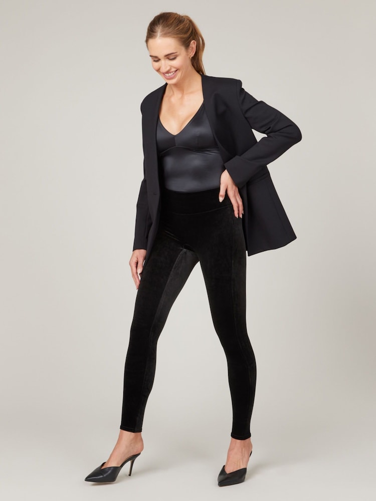 SPANX® Black Velvet Leggings - Image 1 of 4