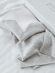 The White Company Baby Grey Star Luxury Cashmere Blanket - Image 1 of 4