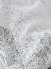 The White Company Baby Grey Star Luxury Cashmere Blanket - Image 3 of 4