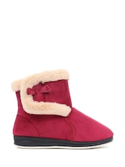 Pavers Burhundy Pavers Black Wide Fit Slipper Boots - Image 1 of 5