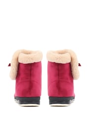 Pavers Burhundy Pavers Black Wide Fit Slipper Boots - Image 2 of 5
