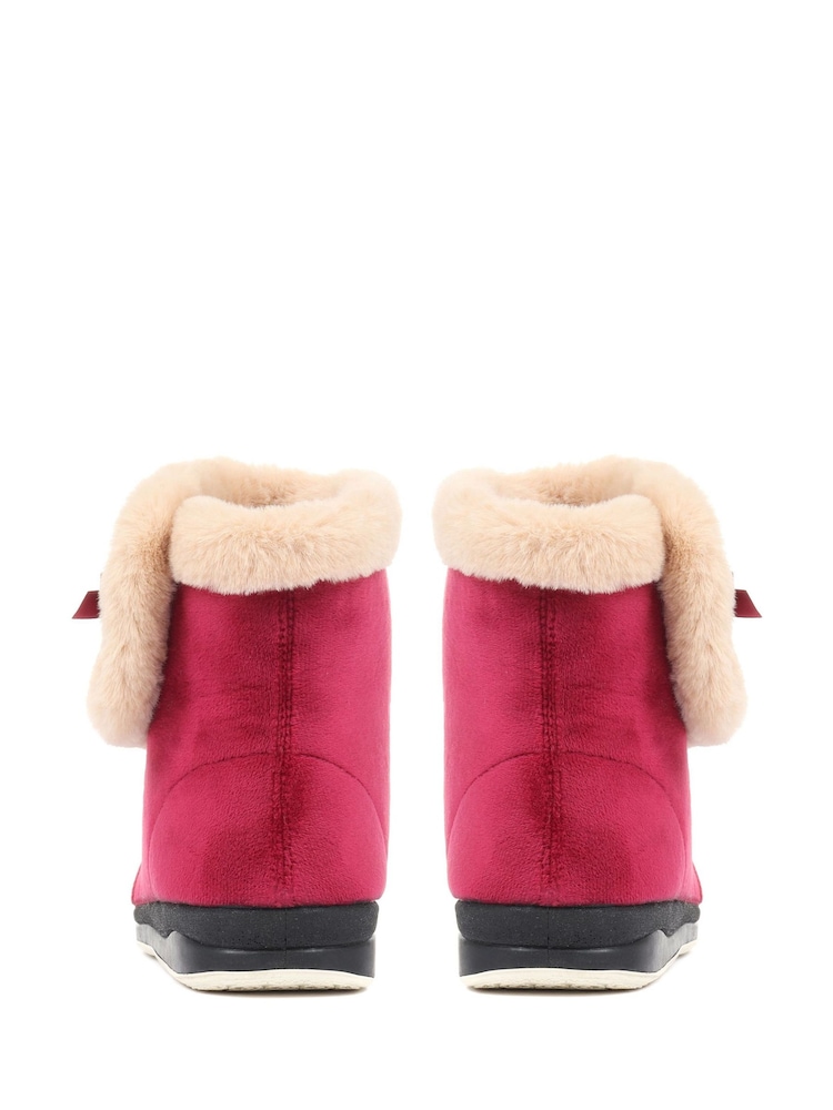 Pavers Burhundy Pavers Black Wide Fit Slipper Boots - Image 3 of 5