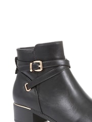 Pavers Black Buckle Ankle Boots - Image 2 of 5