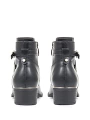 Pavers Black Buckle Ankle Boots - Image 3 of 5