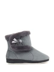 Pavers Grey Pavers Black Wide Fit Slipper Boots - Image 1 of 5