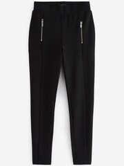 Noir - Legging en maille point de Rome à détail zippé - Image 1 of 5
