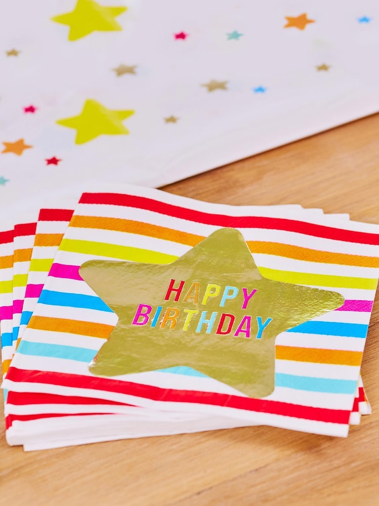 Party Pieces Natural Pack of 32 Shooting Star Party Napkins - Image 1 of 2