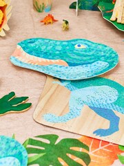 Party Pieces Natural Pack of 2 Ecosaurus Paper Table Covers - Image 1 of 2