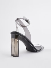 Black Forever Comfort® Vinyl Block Heel Sandals - Image 3 of 6