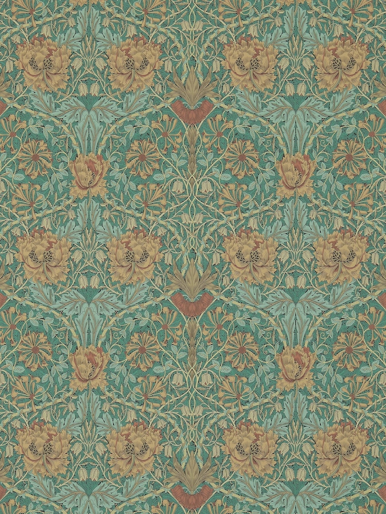 Morris & Co. Green Honeysuckle Tulip 10.05M Wallpaper - Image 1 of 1