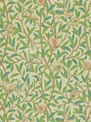 Morris & Co. Green Bird Pomegranate 10.05M Wallpaper - Image 1 of 1