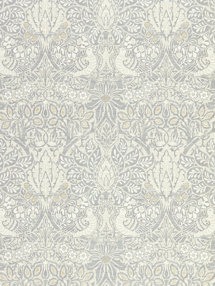 Morris & Co. Grey Pure Dove Rose 10.05M Wallpaper - Image 1 of 1