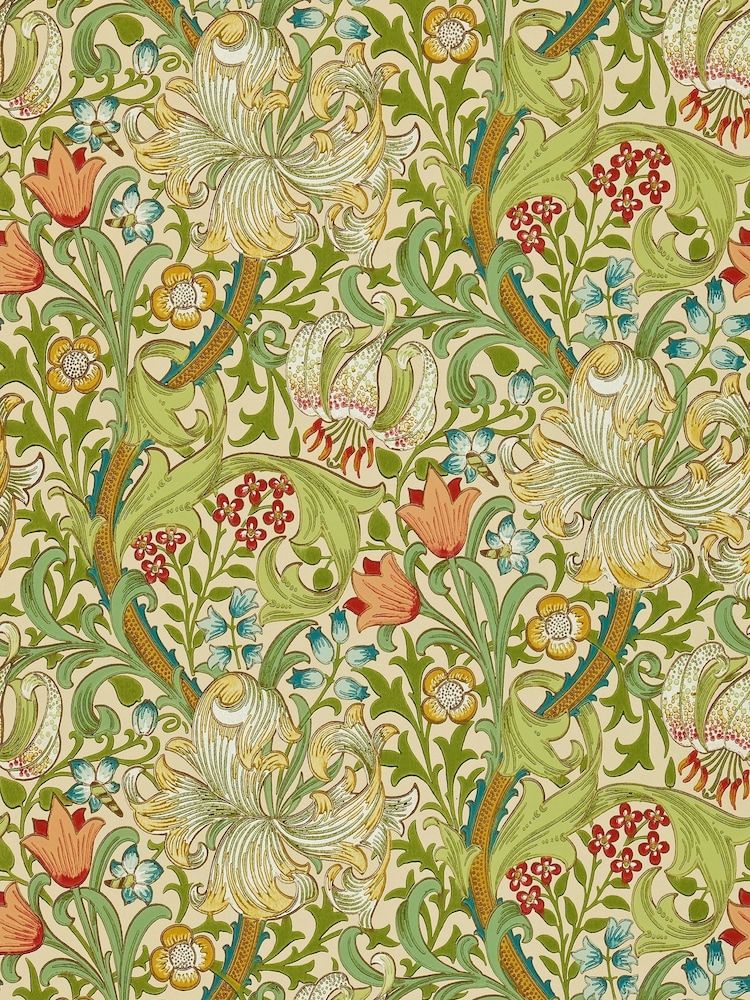 Morris & Co. Green Golden Lily 10.05M Wallpaper - Image 1 of 1