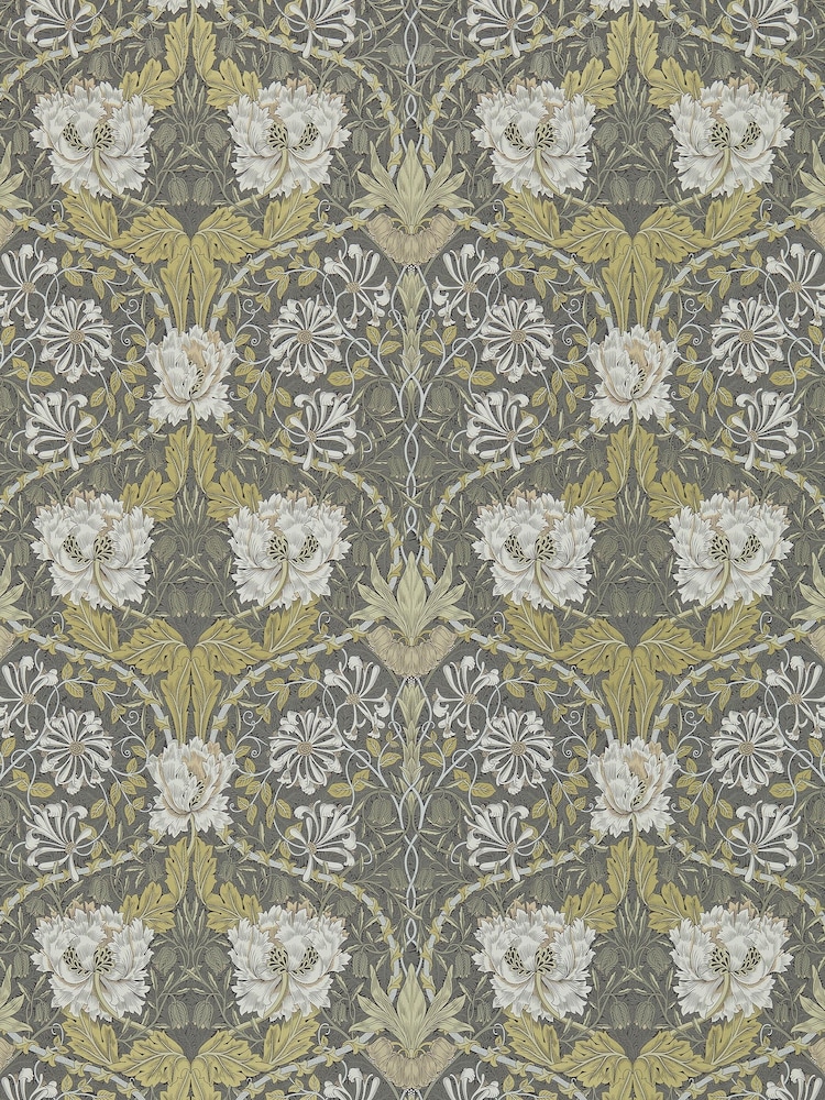 Morris & Co. Grey Honeysuckle Tulip 10.05M Wallpaper - Image 1 of 1