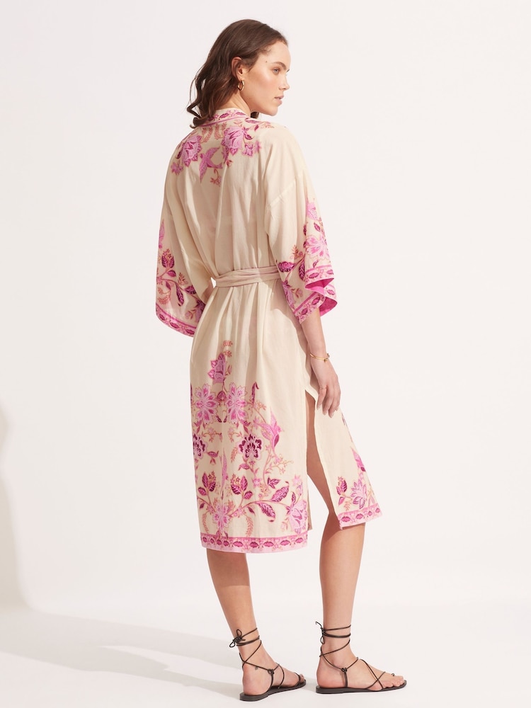 Seafolly Pink Parfait Silk Road Kimono - Image 2 of 4