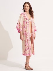 Seafolly Pink Parfait Silk Road Kimono - Image 3 of 4