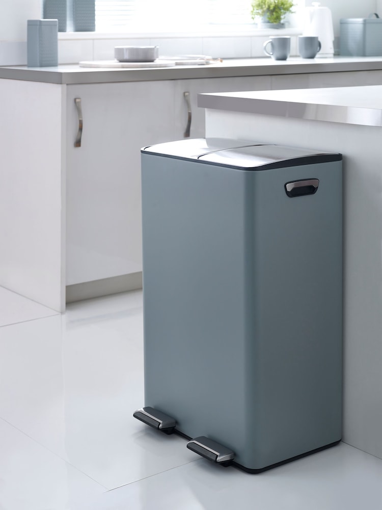 Charcoal Grey 60L 3 Compartment Recycling Soft Close Pedal Bin - Image 1 of 8