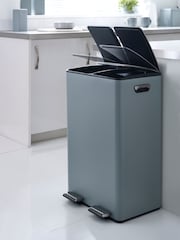 Charcoal Grey 60L 3 Compartment Recycling Soft Close Pedal Bin - Image 2 of 8