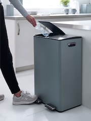 Charcoal Grey 60L 3 Compartment Recycling Soft Close Pedal Bin - Image 3 of 8