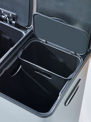 Charcoal Grey 60L 3 Compartment Recycling Soft Close Pedal Bin - Image 6 of 8