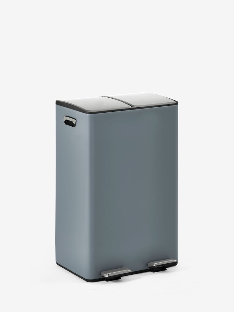 Charcoal Grey 60L 3 Compartment Recycling Soft Close Pedal Bin - Image 8 of 8