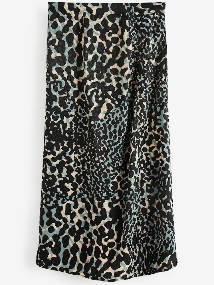 Animal - Geraffter Midirock aus Satin-Jacquard - Bild 2 von 2 Animal - Geraffter Midirock aus Satin-Jacquard - Bild 2 von 2