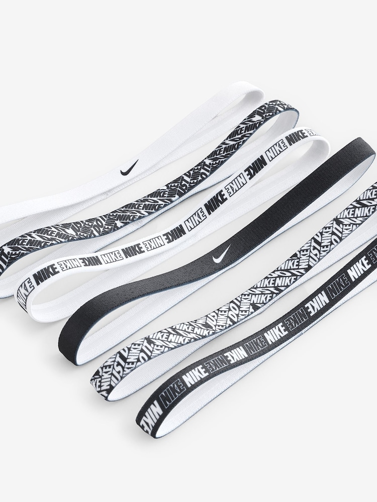 Nike White Printed Headbands 6Pk - Image 3 of 3