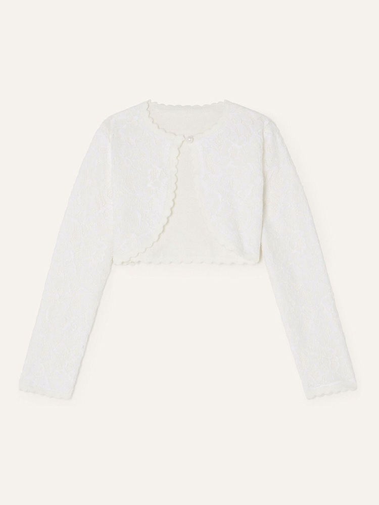 Monsoon Natural Lace 100% Cotton Cardigan - Image 1 of 3