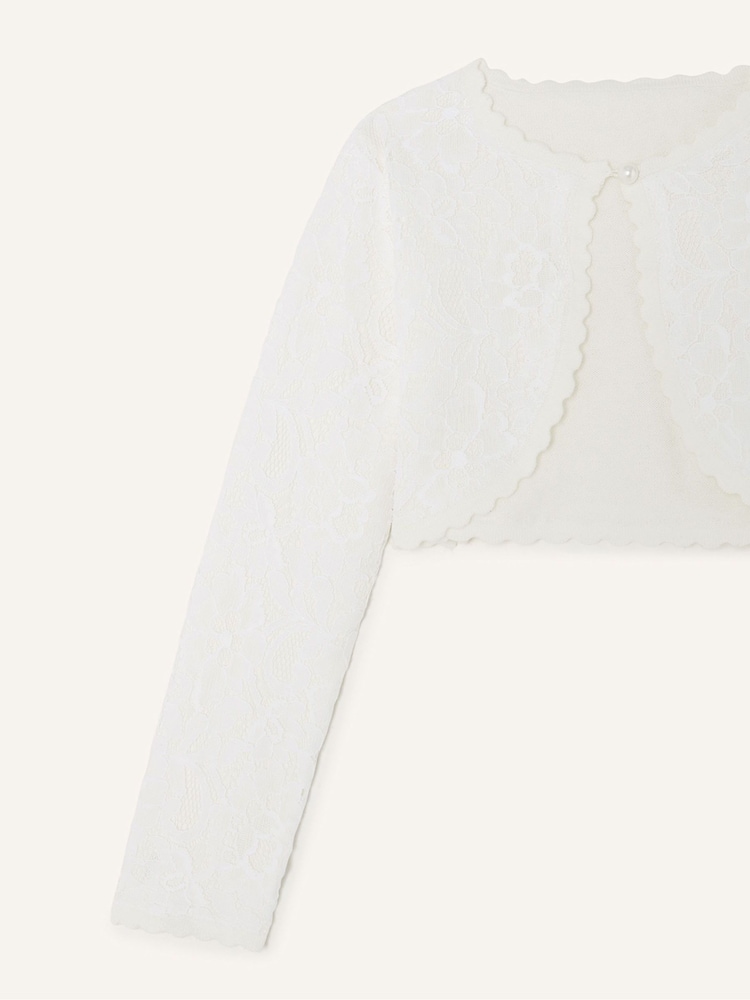 Monsoon Natural Lace 100% Cotton Cardigan - Image 3 of 3