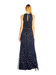 Adrianna Papell Beaded Halter Gown - Image 2 of 6