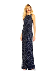 Adrianna Papell Beaded Halter Gown - Image 3 of 6