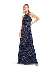 Adrianna Papell Beaded Halter Gown - Image 4 of 6