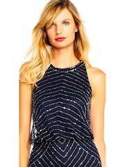 Adrianna Papell Beaded Halter Gown - Image 5 of 6