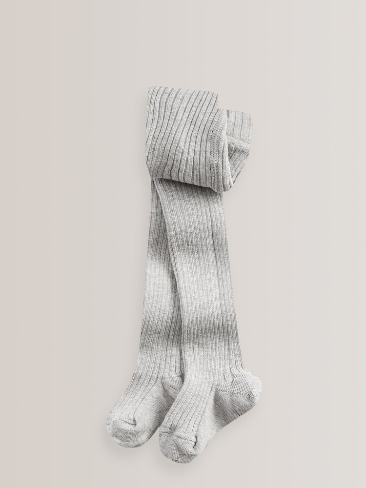Grey Cotton Rich Rib Tights - Image 1 of 1