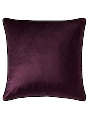 Laura Ashley Velvet Blackberry Purple Square Nigella Cushion - Image 1 of 2