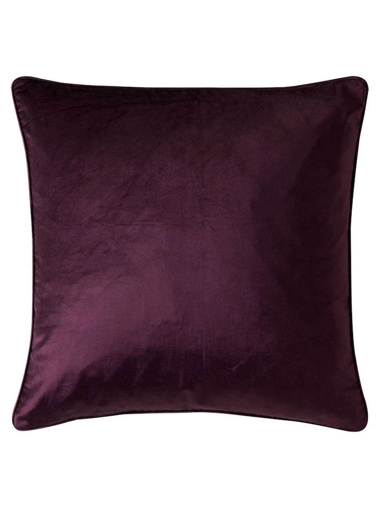 Laura Ashley Velvet Blackberry Purple Square Nigella Cushion - Image 1 of 2