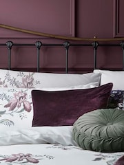Laura Ashley Velvet Blackberry Purple Square Nigella Cushion - Image 2 of 2