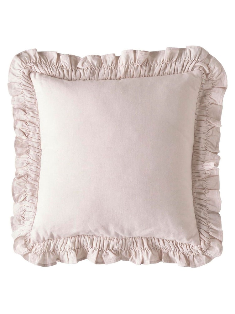 Laura Ashley Blush Pink Idina Ruffle Cushion - Image 2 of 2