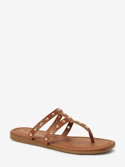 Rjava - Gladiatorski natikači z zakovicami Forever Comfort® - Slika 4 iz 6