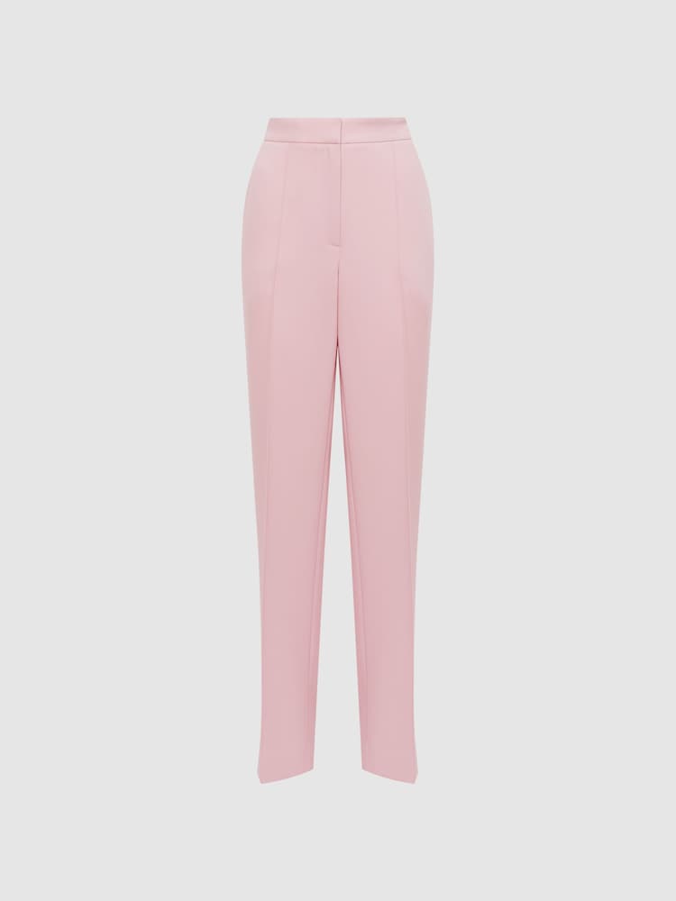 Reiss Pink Marina Petite Wide Leg Split Hem Trousers - Image 2 of 6