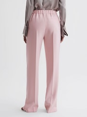 Reiss Pink Marina Petite Wide Leg Split Hem Trousers - Image 5 of 6