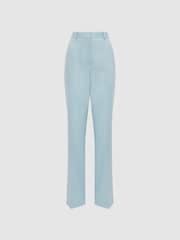 Reiss Blue Clara Wide Leg Wool Blend Trousers - Image 2 of 5