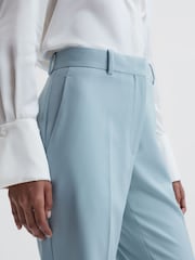 Reiss Blue Clara Wide Leg Wool Blend Trousers - Image 3 of 5